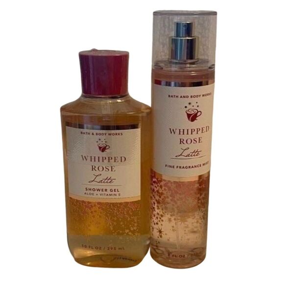 Bath and Body Works WHIPPED ROSE LATTE 2 PC Set - Picture 1 of 4